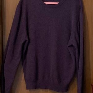 Cashmere Addiction Elegant Men's Cashmere Crewneck Sweater in Deep Purple